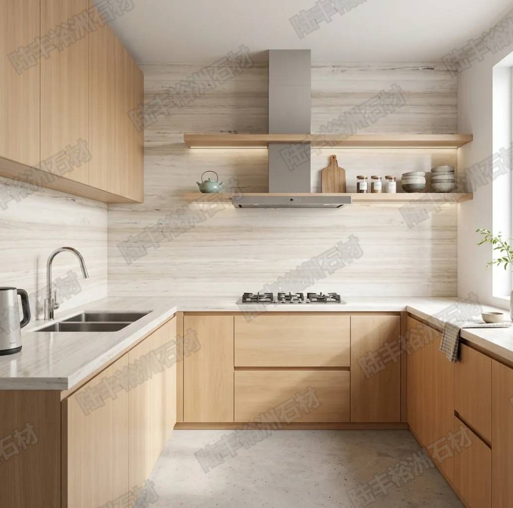 厨房橱柜台面怎么选？深度对比高致密石英石与高定岩板：莫氏硬度、耐高温防渗与水刀台下盆工艺